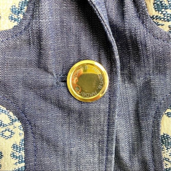 Like New Arden B Y2K 90s Denim Cream Brocade Jacket Size S - Picture 2 of 8